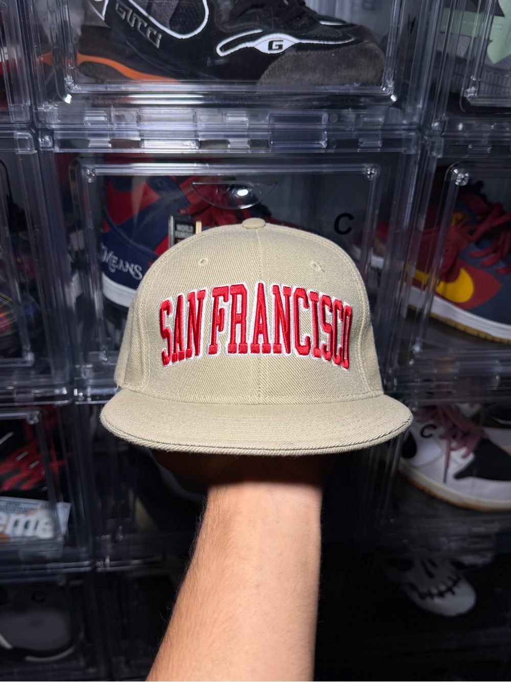 Beige San Francisco Embroidered Snapback Hat City Hunter